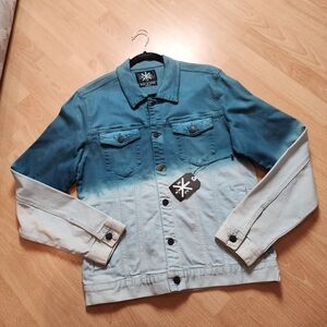 NWT Kill City Blue Ombre Denim Trucker Jacket Size Medium (Blemish)